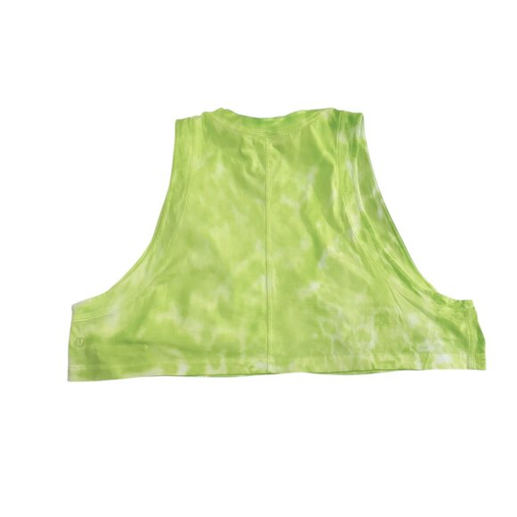 Lululemon NEW All Yours Cropped Cotton Tank Top Eccentric Lime Tie Dye size 10 - Picture 7 of 8